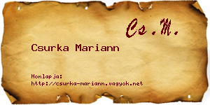 Csurka Mariann névjegykártya