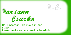 mariann csurka business card